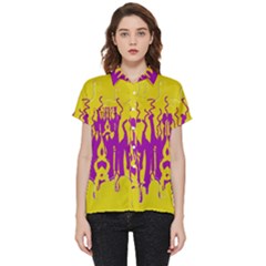 Yellow And Purple In Harmony Short Sleeve Pocket Shirt by pepitasart