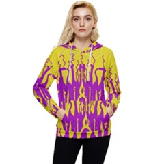 Yellow And Purple In Harmony Women s Lightweight Drawstring Hoodie by pepitasart