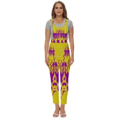 Yellow And Purple In Harmony Women s Pinafore Overalls Jumpsuit by pepitasart