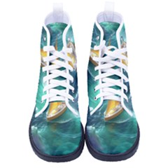 Double Exposure Flower Kid s High-top Canvas Sneakers by Cemarart