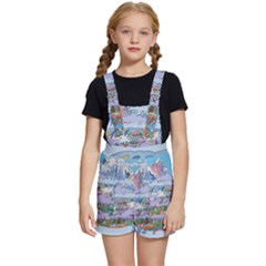 Art Psychedelic Mountain Kids  Short Overalls by Cemarart