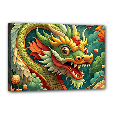 Chinese New Year ¨c Year Of The Dragon Canvas 18  X 12  (stretched) by Valentinaart