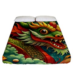 Chinese New Year ¨c Year Of The Dragon Fitted Sheet (queen Size)