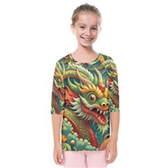 Chinese New Year ¨c Year Of The Dragon Kids  Quarter Sleeve Raglan T-shirt