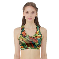 Chinese New Year ¨c Year Of The Dragon Sports Bra With Border