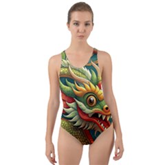 Chinese New Year ¨c Year Of The Dragon Cut-out Back One Piece Swimsuit