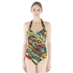 Chinese New Year ¨c Year Of The Dragon Halter Swimsuit