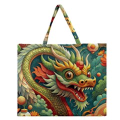 Chinese New Year ¨c Year Of The Dragon Zipper Large Tote Bag