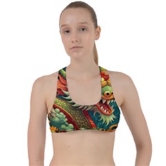 Chinese New Year ¨c Year Of The Dragon Criss Cross Racerback Sports Bra