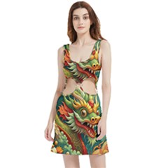 Chinese New Year ¨c Year Of The Dragon Velour Cutout Dress