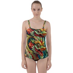 Chinese New Year ¨c Year Of The Dragon Twist Front Tankini Set