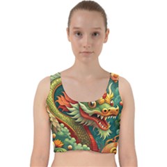 Chinese New Year ¨c Year Of The Dragon Velvet Racer Back Crop Top