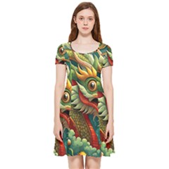 Chinese New Year ¨c Year Of The Dragon Inside Out Cap Sleeve Dress