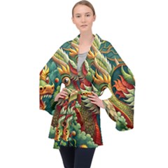 Chinese New Year ¨c Year Of The Dragon Long Sleeve Velvet Kimono 