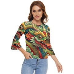 Chinese New Year ¨c Year Of The Dragon Bell Sleeve Top