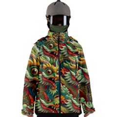 Chinese New Year ¨c Year Of The Dragon Men s Zip Ski And Snowboard Waterproof Breathable Jacket