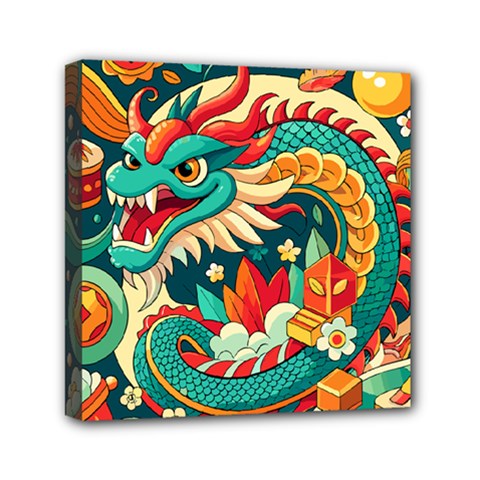 Chinese New Year ¨c Year Of The Dragon Mini Canvas 6  X 6  (stretched)