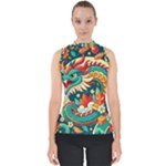 Chinese New Year – Year of the Dragon Mock Neck Shell Top