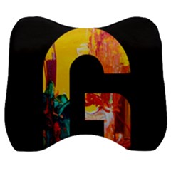 Abstract, Dark Background, Black, Typography,g Velour Head Support Cushion by nateshop