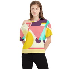 Bicycle, Geometric Figures, Art, One Shoulder Cut Out T-shirt