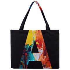 Bstract, Dark Background, Black, Typography,a Mini Tote Bag by nateshop