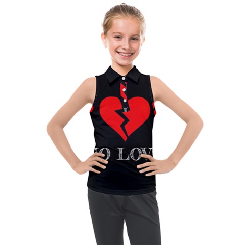 No Love, Broken, Emotional, Heart, Hope Kids  Sleeveless Polo T-shirt by nateshop