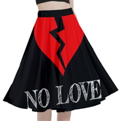 No Love, Broken, Emotional, Heart, Hope A-line Full Circle Midi Skirt With Pocket by nateshop