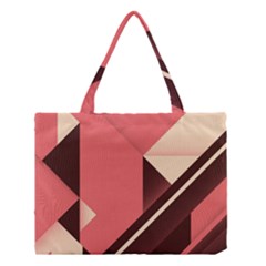 Retro Abstract Background, Brown-pink Geometric Background Medium Tote Bag by nateshop