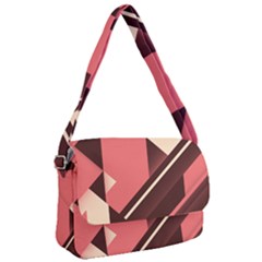 Retro Abstract Background, Brown-pink Geometric Background Courier Bag by nateshop