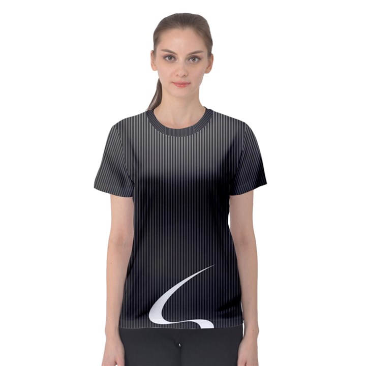 S Black Fingerprint, Black, Edge Women s Sport Mesh T-Shirt
