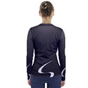 S Black Fingerprint, Black, Edge V-Neck Long Sleeve Top View2