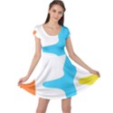Warp Lines Colorful Multicolor Cap Sleeve Dress View1
