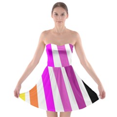 Colorful Multicolor Colorpop Flare Strapless Bra Top Dress by Cemarart