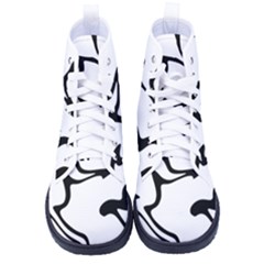 Black And White Swirl Background Men s High-top Canvas Sneakers