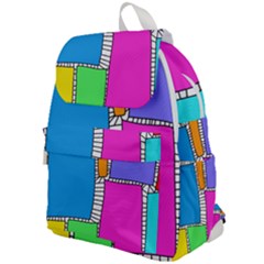 Shapes Texture Colorful Cartoon Top Flap Backpack by Cemarart