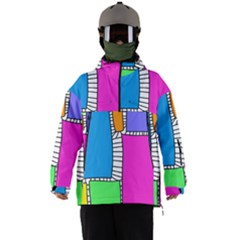 Shapes Texture Colorful Cartoon Men s Ski And Snowboard Waterproof Breathable Jacket by Cemarart
