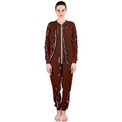 Feather Leaf Pattern Print Onepiece Jumpsuit (ladies) by Cemarart
