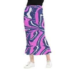 Texture Multicolour Grunge Maxi Fishtail Chiffon Skirt by Cemarart