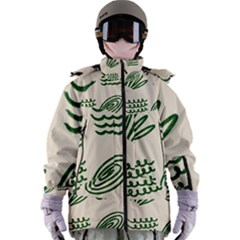 Elements Scribbles Wiggly Lines Women s Zip Ski And Snowboard Waterproof Breathable Jacket by Cemarart