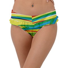 Print Ink Colorful Background Frill Bikini Bottoms by Cemarart