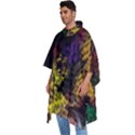 Floral Patter Flowers Floral Drawing Men s Hooded Rain Ponchos View2