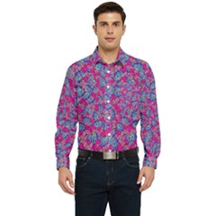 Colorful Cosutme Collage Motif Pattern Men s Long Sleeve Pocket Shirt  by dflcprintsclothing