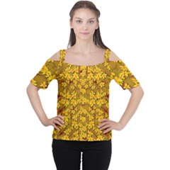 Blooming Flowers Of Lotus Paradise Cutout Shoulder T-shirt