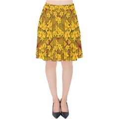 Blooming Flowers Of Lotus Paradise Velvet High Waist Skirt
