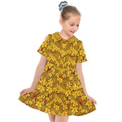 Blooming Flowers Of Lotus Paradise Kids  Short Sleeve Shirt Dress