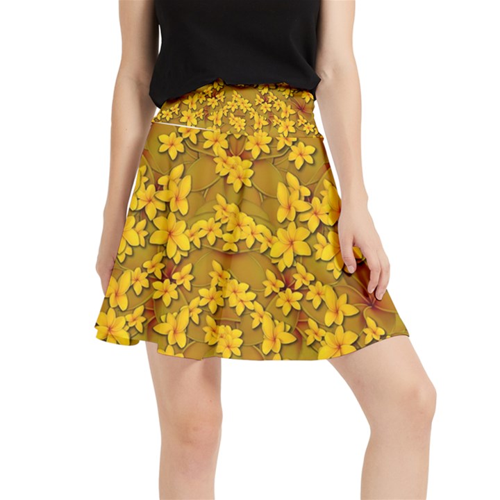 Blooming Flowers Of Lotus Paradise Waistband Skirt