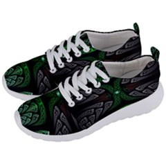 Fractal Green Black 3d Art Floral Pattern Men s Lightweight Sports Shoes