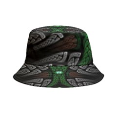 Fractal Green Black 3d Art Floral Pattern Inside Out Bucket Hat