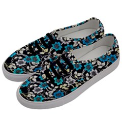 Blue Flower Floral Flora Naure Pattern Men s Classic Low Top Sneakers by Cemarart