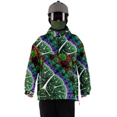 Digital Art Fractal Abstract Artwork 3d Floral Pattern Waves Vortex Sphere Nightmare Men s Ski And Snowboard Waterproof Breathable Jacket